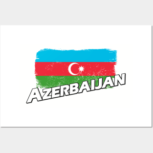 Azerbaijan flag Posters and Art